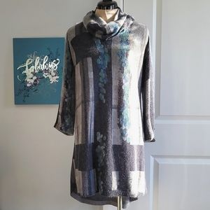 Cozy, soft Angora Tunic Sweater removable Cowl Neck